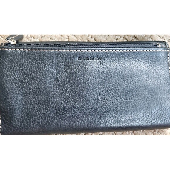 Fossil Black Pebbled Leather Shoulder Bag Satchel And Wallet EUC - Picture 16 of 16